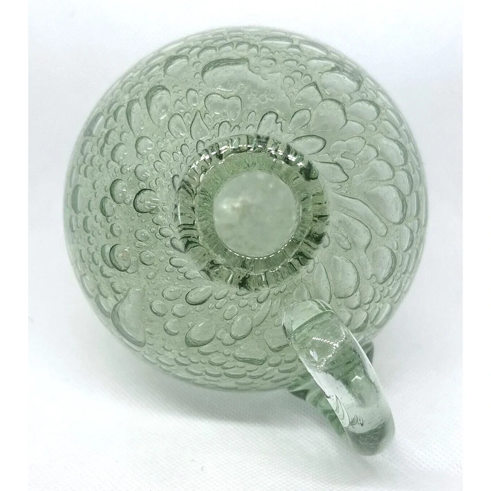 Ture Berglund Bubble Glass Jug 1940s Vase Handle Sweden Unmarked Skansens